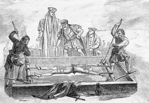 Medieval torture rack used to punish customers