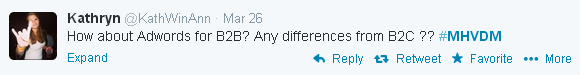 A question received via Twitter at the MHVDM event