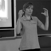 Etela discussing website improvements at a workshop at SCORE