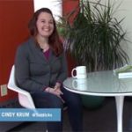 Cindy Krum is all smiles getting ready for her Marketology in Motion interview