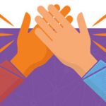 Close-up of a high five drawing