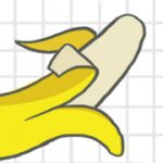 graphic of a peeled banana
